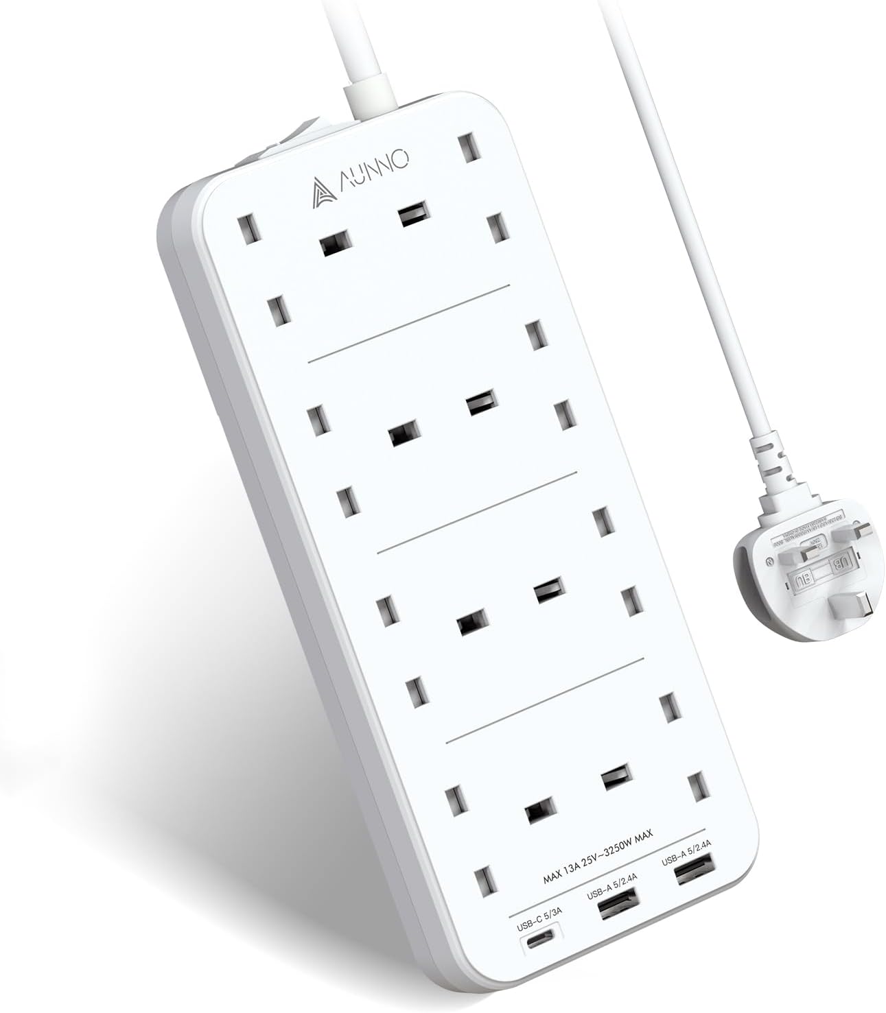 Read more about the article AUNNO Extension Lead with USB Slots, 8 Way Sockets Outlets with 2