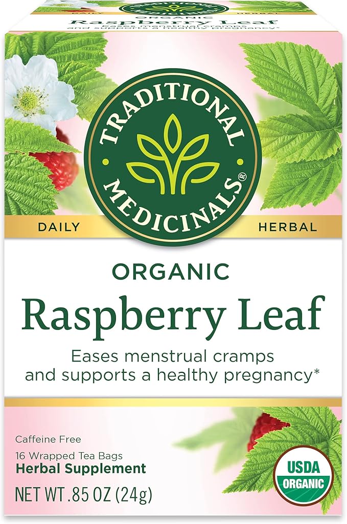 Traditional Medicinals Organic Raspberry Leaf Herbal Tea – 16 Tea Bags