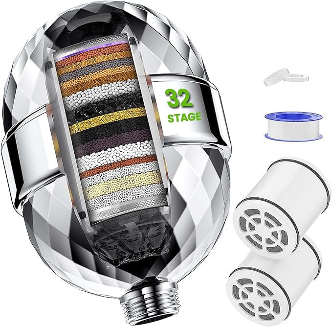 Read more about the article 32 Stage Shower Filter with Vitamin C for Hard Water – Water Softener