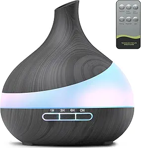 Read more about the article 500ML Essential Oil Diffuser: Aroma Diffuser with Remote Control for Hotel Spa Yoga Room – Humidifier with 14 Colors LED Night