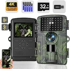 Read more about the article Wildlife Camera 4K Trail Camera 60MP with WIFI App Control Night Vision Motion Activated Hunting Camera IP66 Waterproof