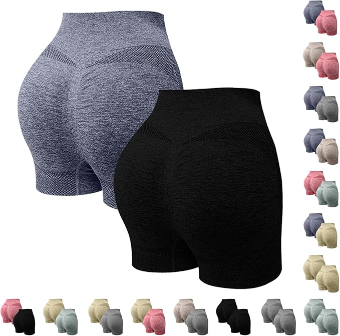 Read more about the article 2 Pack Biker Shorts Women Tummy Control Shapewear Yoga Shorts Booty Butt Lifting Breathable Workout Running Pants