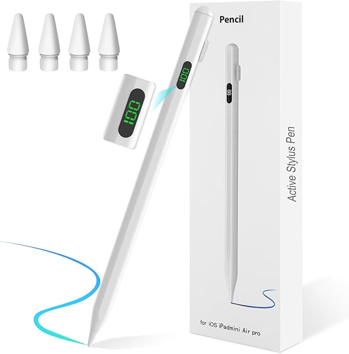 Read more about the article Stylus Pen for iPad 2018-2025 with USB-C Fast Charging, Stylus Pen for iPad 9th & 10th Generation, Tilt Sensitivity Stylus for i-Pad Mini 7/6/5, Pad Air M3/M2/5/4/3, Pro M4 13″/12.9″/11″