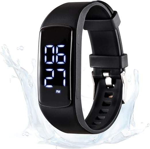 Read more about the article Without mobile phone connection, EPERSU IP68 waterproof pedometer watch, fitness tracker bracelet calorie counter for adults, children, men, women, for sauna & swimming, without app, without