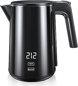 Read more about the article Electric Kettle, Double Wall Stainless Steel Cool Touch Water Boiler Heater, 7 Temperature Control Teapot, 4H Keep Warm, 1.0L 1200W Fast Heat with Auto Shut-Off,