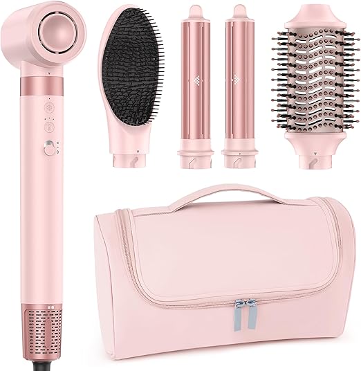 Read more about the article 5in 1 Airstyler，110,000 RPM High Speed Ionic Föhn，Multi Hairstyler Mit Frizz-Free Schnelltrocknendem Glättbürste，Keine Hitzeschäden Lockenstab Automatisch,Föhnbürste,Volumenbürste,Reisetasche