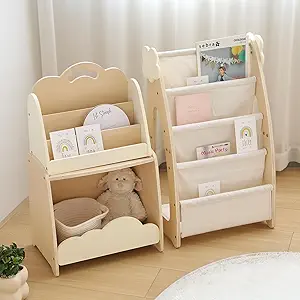 Read more about the article Kids Bookshelf with Storage, 3-Piece Modular Wooden Bookcase Organizer for Nursery,