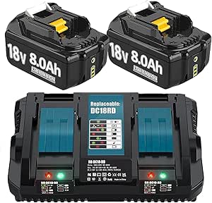 Read more about the article Hohe Kapazität 18V 8.0Ah/8000mAh Verbesserte 2X Ersatzakku für Makita
