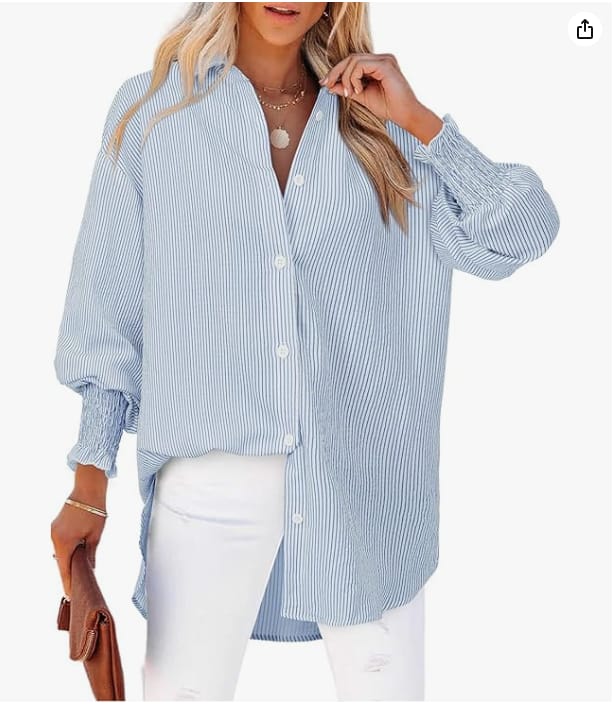 Read more about the article Women’s Striped Button Down Shirts Long Sleeve