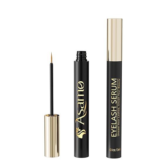 Read more about the article Eyelash Growth Serum – 15 Plant Extracts for Longer Lashes (gold) (Marble Jet) Brand: ASAMO