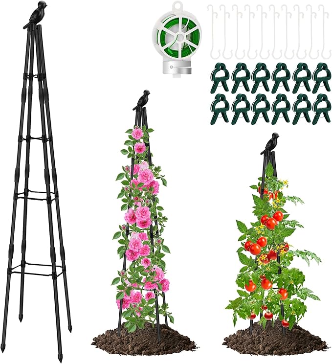 Read more about the article Metal Garden Obelisks for Climbing Plants, Yotako 160cm Garden