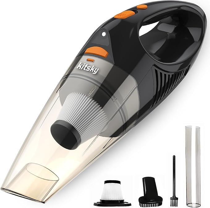 Read more about the article kitsky Handheld Cordless Vacuum Cleaner – Lightweight Car Vacuum Cleaner – 12000PA Powerful Suction, Long Battery Life, Led Lights, Waterproof Hepa Filter – for Car, Stair