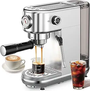 Read more about the article Espresso Machine with Milk Frother, 20 Bar High Pressure Professional Espresso Maker Automatic