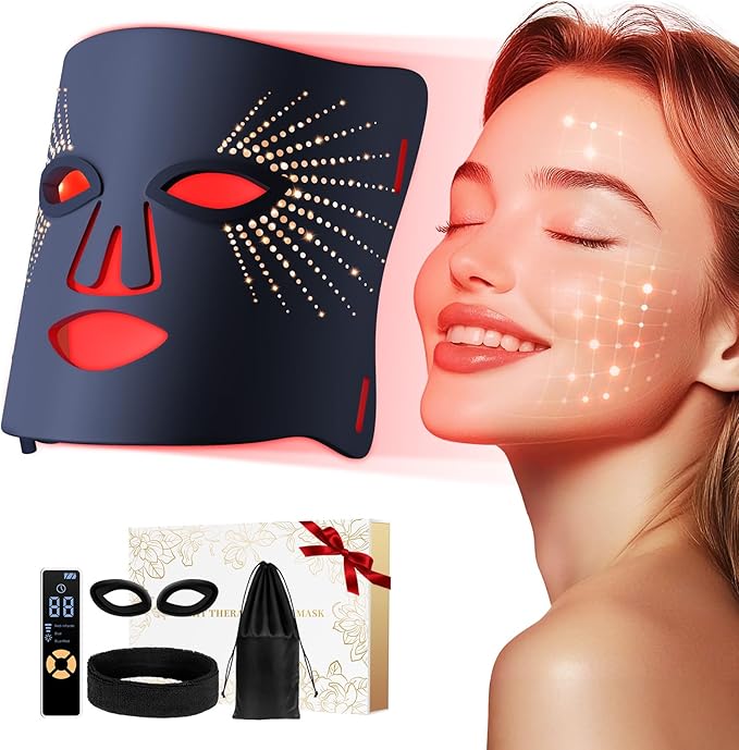 Read more about the article Red Light Therapy for Face,LED Face Mask Light Therapy,2500mAh Battery,Remote Control,Infrared Light Therapy Mask for Home Travel Yoga Sleep Work
