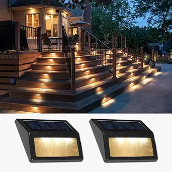 Read more about the article Solar Lights Outdoor, Waterproof Solar Powered Deck Step Lights for Patio Garden