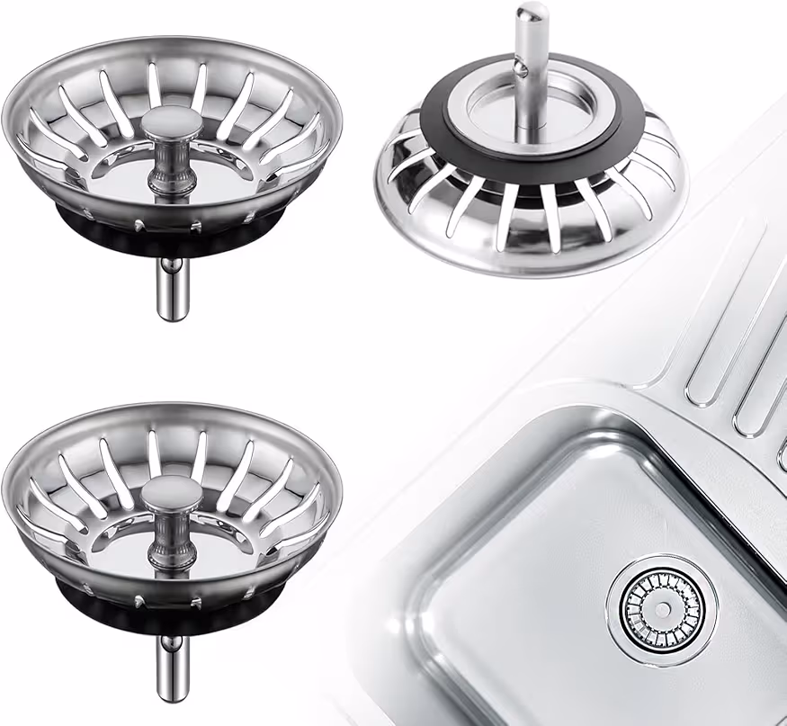 Read more about the article 2 Pack Kitchen Sink Strainer Plug,Diameter Drain Basket Filter,Stainless Steel Sink Drainer Waste Plug Basket Strainer and Plug Replacement for Kitchen Sink