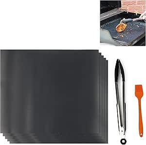 Read more about the article DIVCHI BBQ Grill Mats 5 Pcs, Mat Non-stick Barbecue Grill & Baking Mats For Baking on Gas, Charcoal, Oven And Electric Grills – Reusable – Free 12″ BBQ Tongs