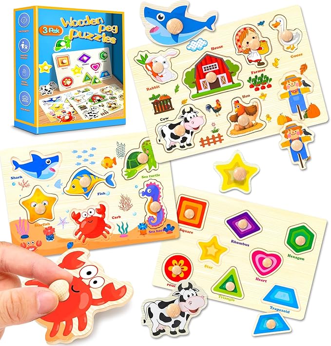 Read more about the article Wooden Peg Puzzles for Toddlers,Montessori Toddler Puzzles for Child