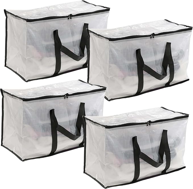 Read more about the article DIVCHI 4 Pack Storage Bags Packing Organizer with Zips And Handles Moving Bags For Moving Clothes Bedding Duvet Toys, Under Bed