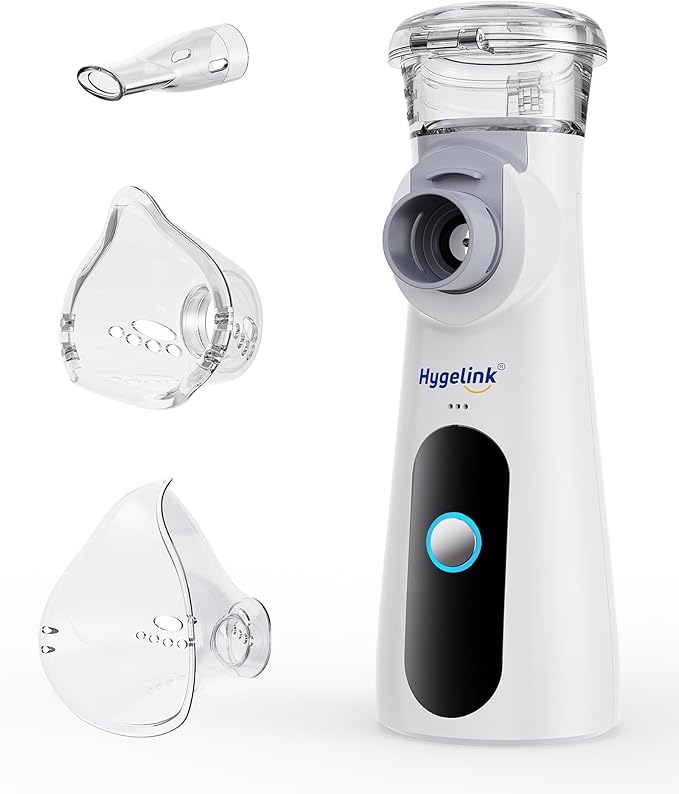 Read more about the article Hygelink Nebuliser Machine for Adults & Kids, USB-C Rechargeable Portable Nebuliser, Handheld Inhaler with Atomization Rate Adjustable, 2H Long Battery Life,30dB Quiet, 25ml Capacity for Home & Travel