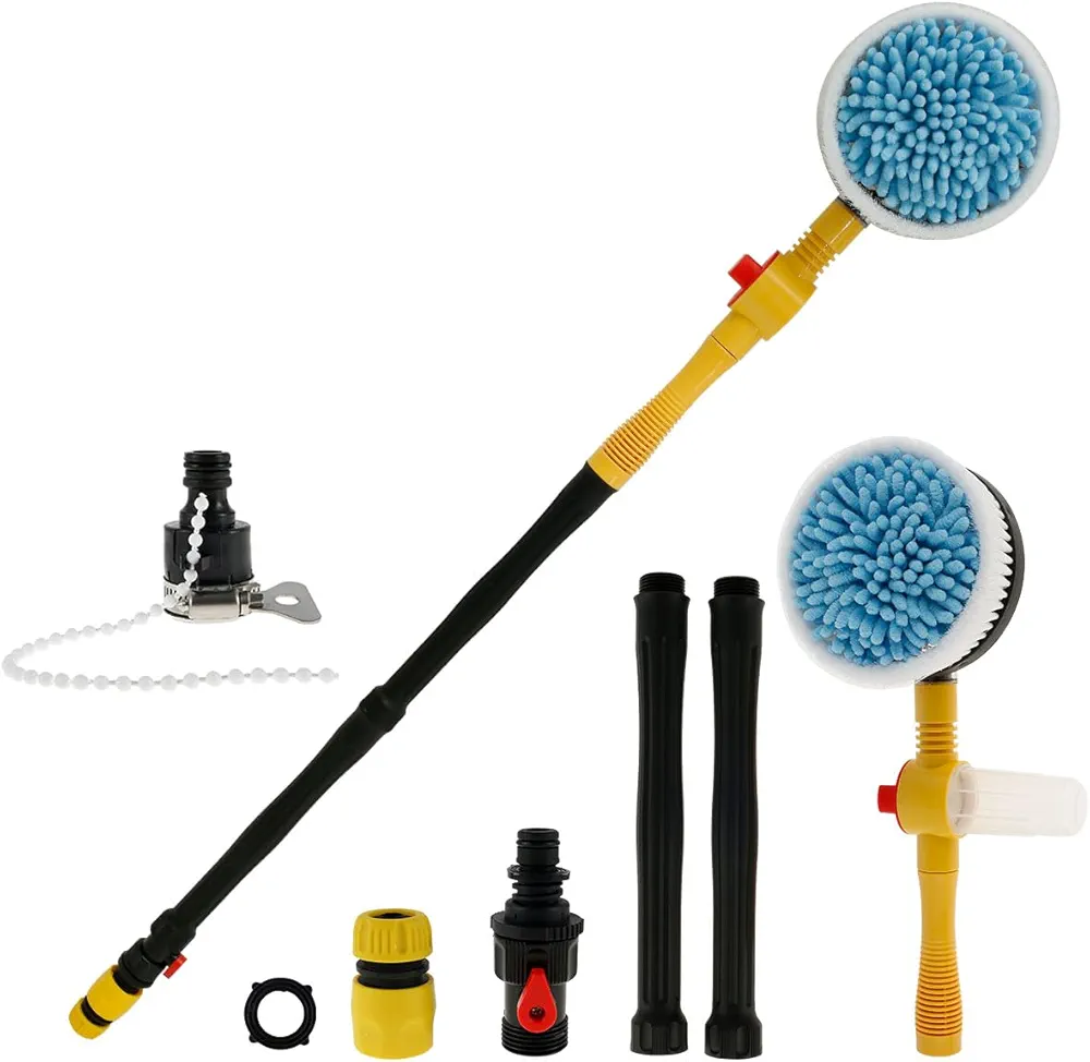 Read more about the article Fyeme Auto Rotating Car Wash Brush Multifunctional Car Foam Cleaning Kit with 360° Spin Head Portable Chenille Car Scrub Brush High Pressure Cleaning Tool Long Handle for Home Car