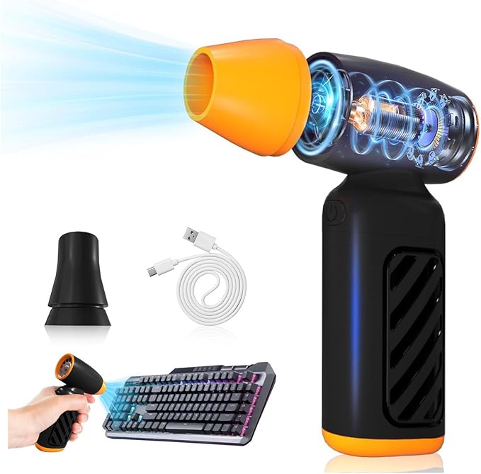 Read more about the article Electric Air Duster, 4 Gear Adjustable 110000RPM Air Blower for Cleaning, Cordless Compressed Air Cleaner for PC Laptop Computers Keyboard, Replaces Compressed Air Can