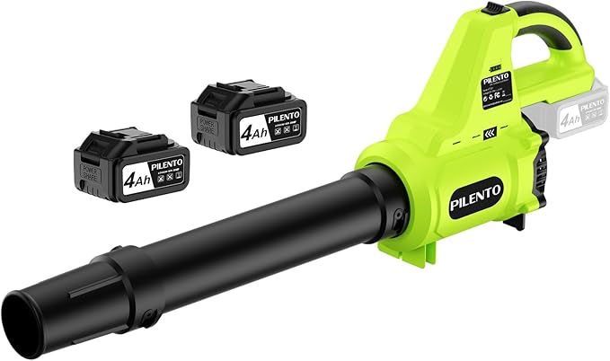 Read more about the article Leaf Blower Cordless with 2 x 4.0Ah Battery and Fast Charger, 650CFM 170MPH Electric Blower, 3 Speed Modes, 20V Handheld Leaf Blowers for Lawn Care, Yard, Blowing Leaves, Snow, Small Gravel, Green