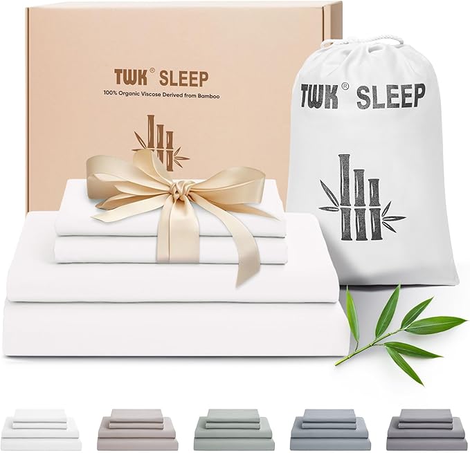 Read more about the article Luxury Sheet Set, Genuine 100% Organic Viscose Derived from Bamboo, Cooling & Breathable, Silky Soft, Bedding