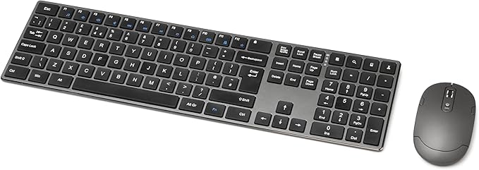 Read more about the article Amazon Basics Rechargeable Wireless Mouse – Ultra Slim, Quiet Full Size Keyboard with Number Pad, Black