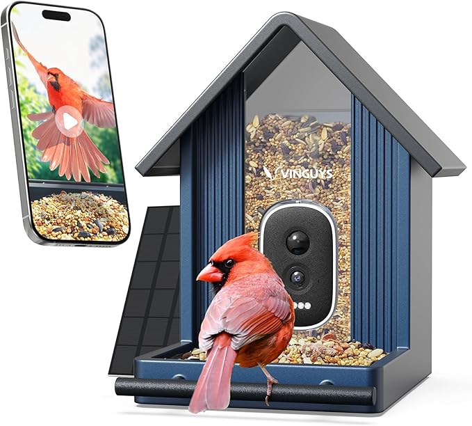 Read more about the article Metal Smart Bird Feeder with Camera, 2.5K UHD Bird Camera AI Identifies 11,000+ Bird’s Species, Real-time Bird’s Videos & Pictures, Solar Powered Wireless Outdoor, Ideal Gift for Father