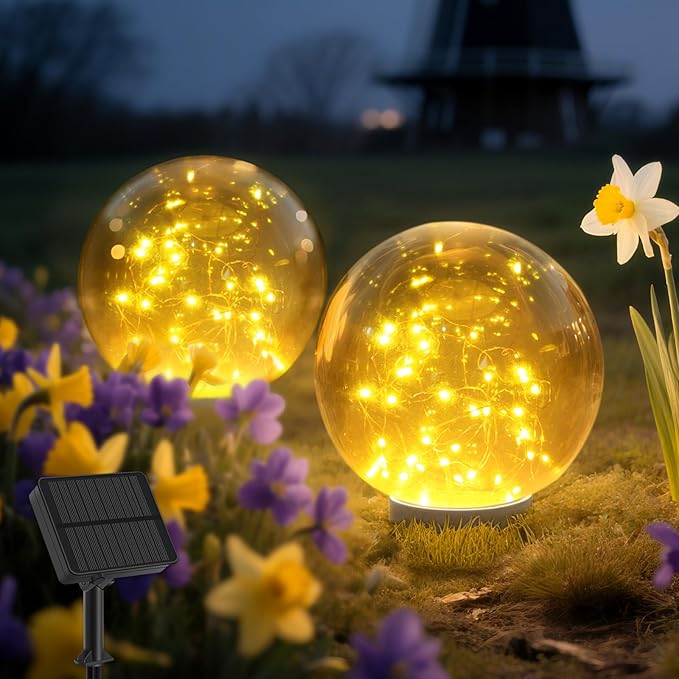 Read more about the article Garden Outdoor Decor Lights 80 LED 2 Pack, Solar Garden Lights for Yard Outside Fairy Decorative, 2X Bigger Ball, Solar Powered for Yard Pathway Planter Balcony Patio Decor