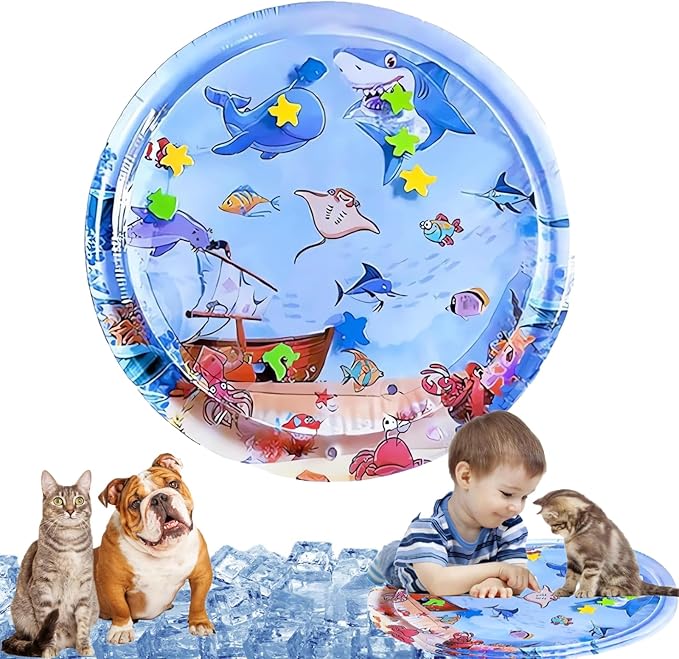 Read more about the article Cat Water Bed,Cats Water Mat with Fish,Cat Water Bed PlayMat,Two Layers & ThickenedRound Sensory, Non-Slip Play mat, Floating Fish, for Indoor Cats Kitten, Durable & Easy-Clean(Ocean Themed)