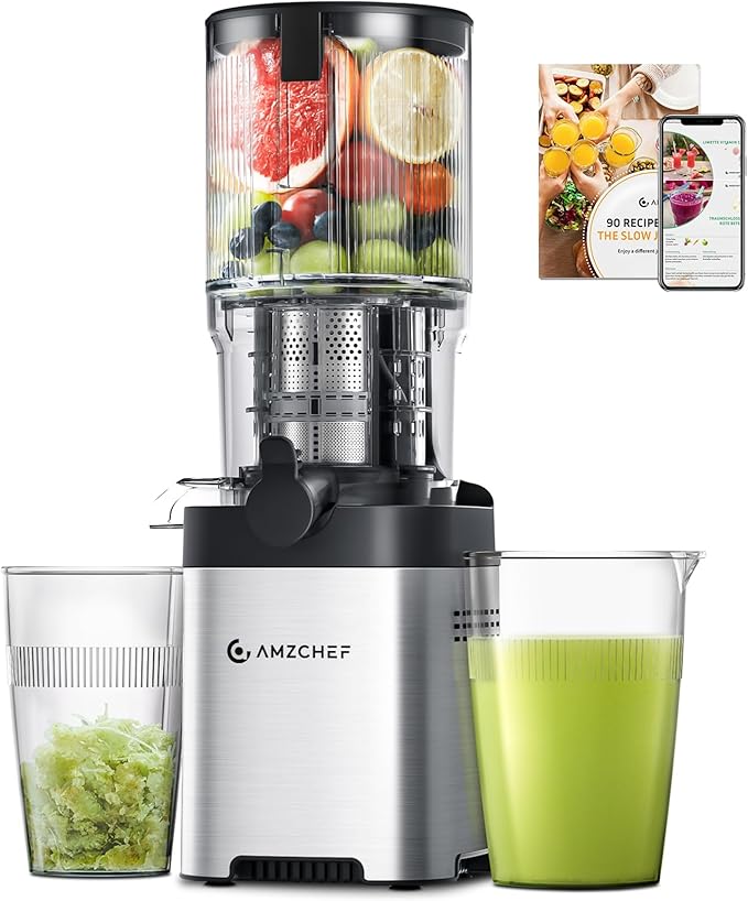 Read more about the article AMZCHEF Cold Press Juicer Machines, Slow Juicers with 135 MM Large Feed Chute for Whole Fruit and