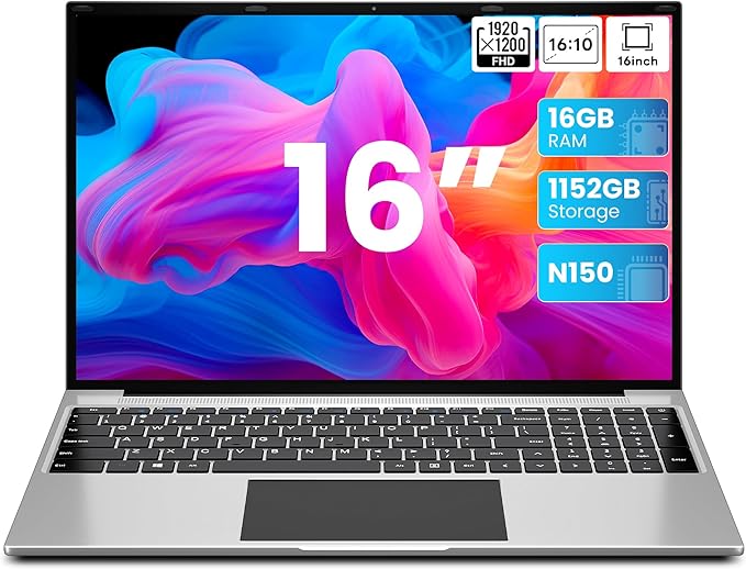 Read more about the article jumper Laptop 16 Zoll IPS 1920×1200, 16GB RAM 1TB SSD + 128GB eMMC, Intel N150, Windows 11 Notebook, Leichte Laptops Computer für