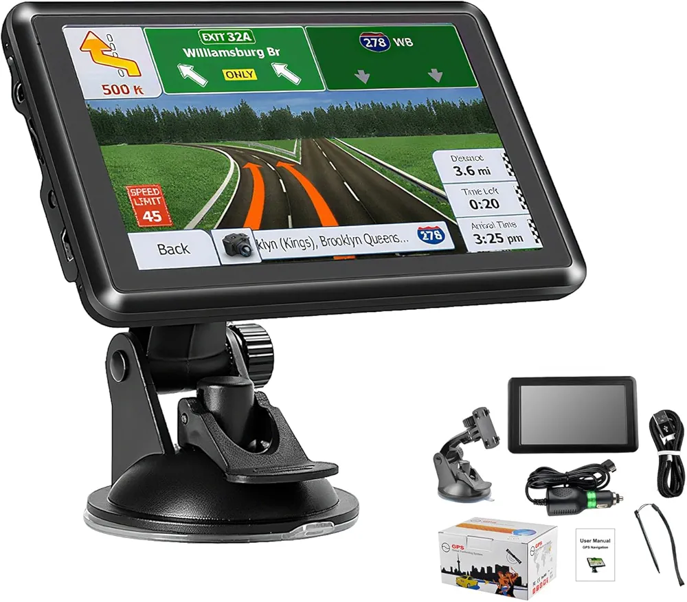 Read more about the article 5 Inch Sat Nav, HD Touch Screen GPS Navigation for Cars Trucks with UK and Europe Maps, HGV Sat Nav Trucks, Lifetime Free Updates, Support Postcode Search, Speed Camera Alert