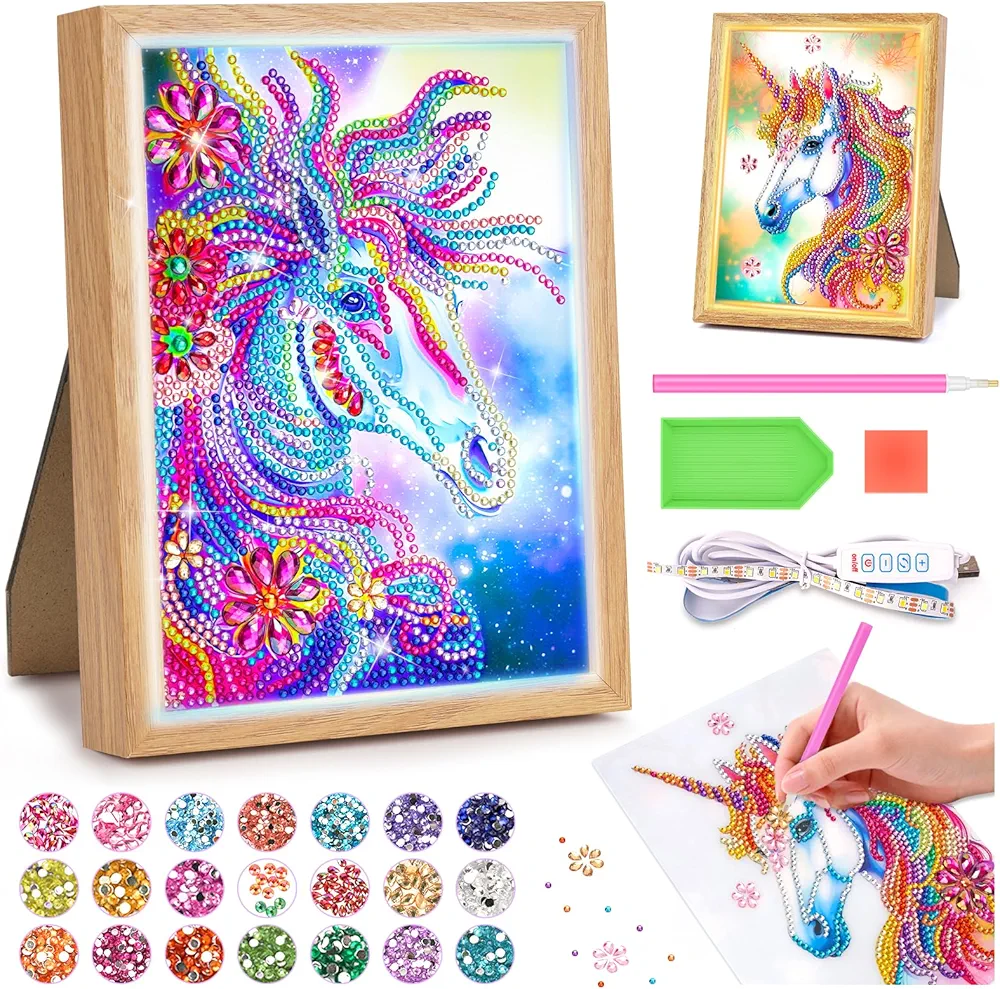 Read more about the article Unicorn Gifts for 6 7 8 9 10 11 12 Year Old Girls, Arts and Crafts for Kids Age 6-12 Diamond Art Set Night Light Toys 5-12 Craft Kits Kids Horse Gifts for Girls Birthday Presents 6-7-8-9-10 Year Old