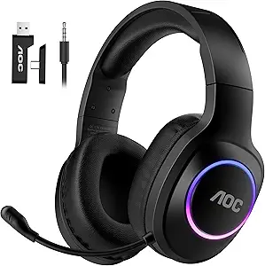 Read more about the article AOC Wireless Gaming Headset for PS5, PS4, Nintendo Switch, PC, Bluetooth 5.4 & 2.4GHz Gaming Headphones with Noise Canceling Mic