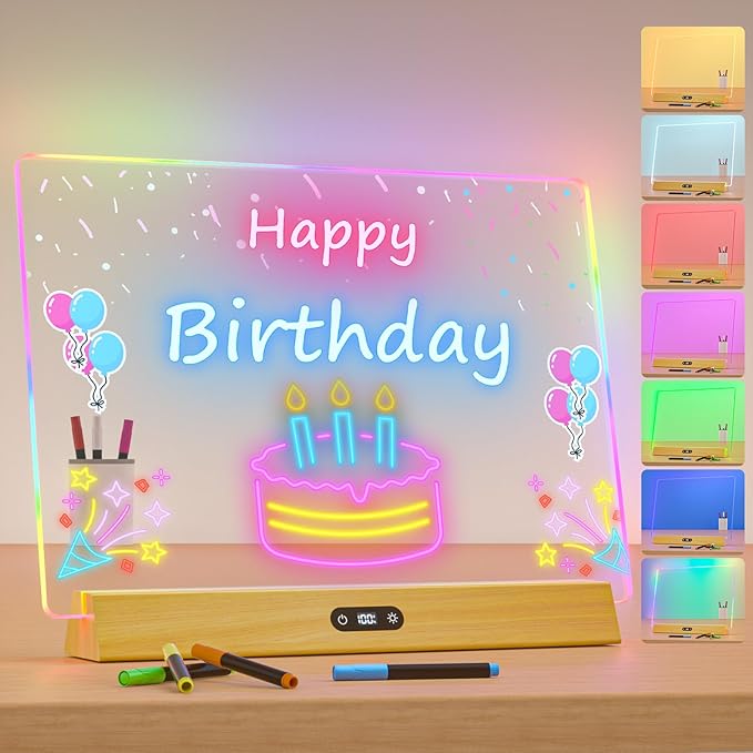 Read more about the article LED Note Board with Colors, Rechargeable 9-Mode Light Up Acrylic Dry Erase
