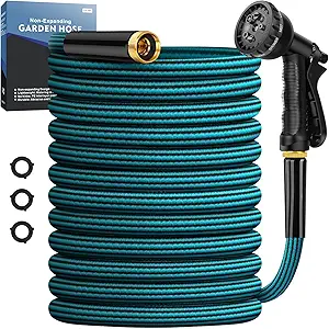 Read more about the article Garden Hose 50ft, Non-Expanding Water Hose Ultra Lightweight, Kink-Free,