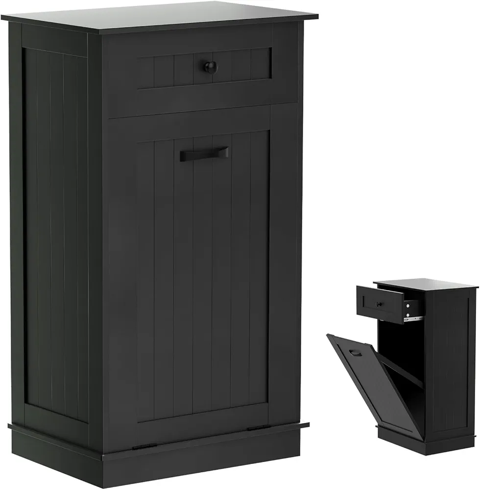 Read more about the article Wooden Tilt Out Trash Cabinet Bin, Dog Proof Garbage Can Holder
