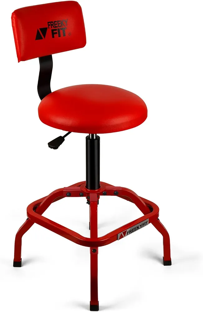 Read more about the article Shop Stool with Backrest, Mechanic Garage Stool for Workshop, Adjustable Stool Chair