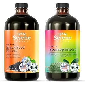 Read more about the article Serene Herbs Soursop Bitters Liquid & Black Seed Bundle – Organic Herbal Guanabana
