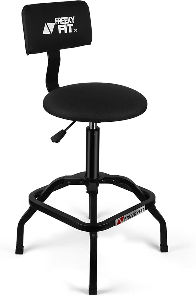 Read more about the article Shop Stool with Backrest, Mechanic Garage Stool for Workshop, Adjustable Stool Chair