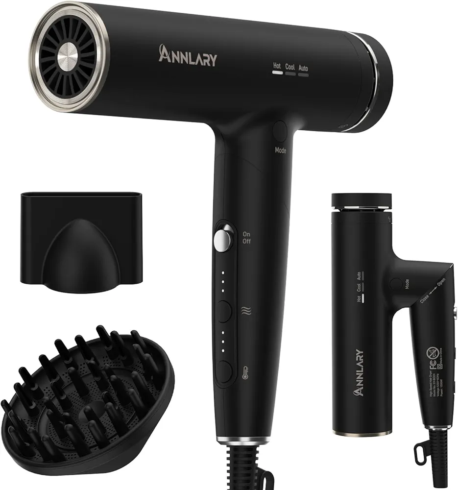 Read more about the article Plasmonic Hair Dryer with Diffuser for Curly Hair, 110000 RPM Professional High Speed Blow Dryer with Plasma Ion