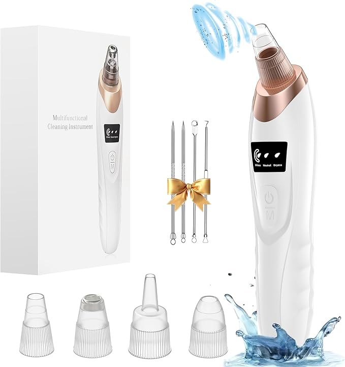 Read more about the article Electric Blackhead Remover Vacuum 4 Suction Power Mode Blackhead Remover Tool Black Head Remover for Face Whitehead Remover with Heating Mode, Deep Cleansing Unclogging Pores Blackhead Remover Tool