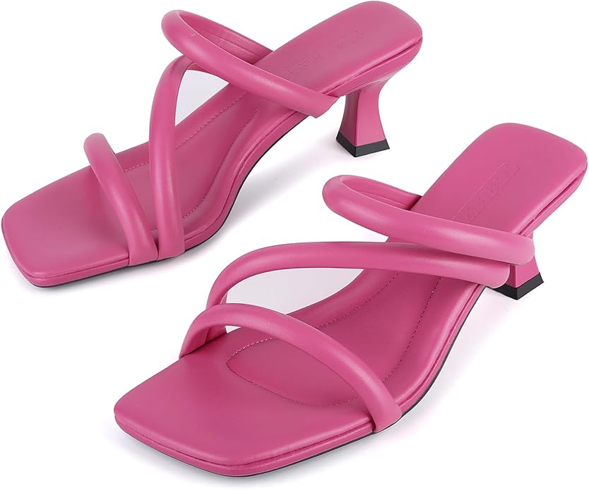 Read more about the article Trakxy Women Square Toe Kitten Heel Sandals Comfortable Open Toe Shoes
