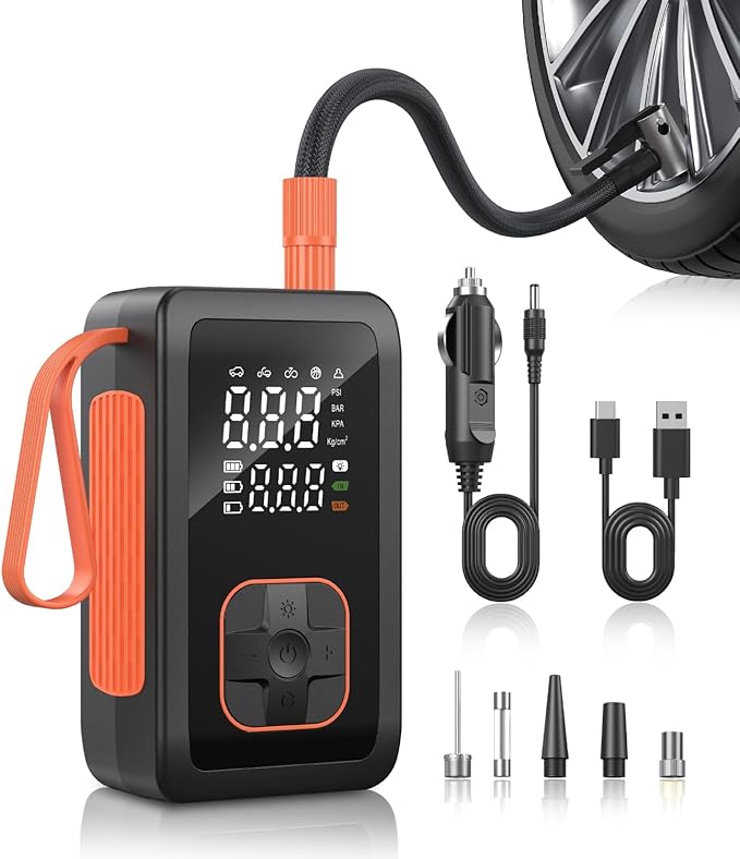 Read more about the article Tire Inflator Portable Air Compressor, 180PSI & 15000mAh Cordless Air Pump for Car Tires with Pressure Gauge