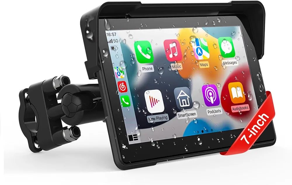 Read more about the article Wireless Motorcycle Apple Carplay,7 Inch Portable Motor GPS Navigation with Apple Carplay & Android Auto,Siri & Google Assistant, Anti-Glare/Bluetooth