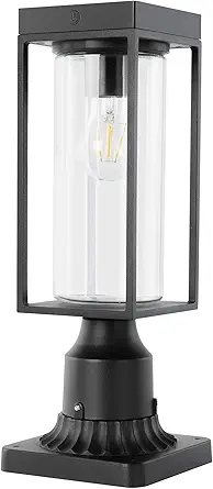 Read more about the article LUTEC Solar Post Light, Dusk to Dawn Aluminium Lamp Post Light Fixture with Pier Mount Base, Exterior Black Fence Lights