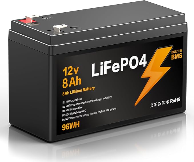 Read more about the article 12.8 V 8 Ah LiFePO4 Battery, Lithium Battery 12.8 V 8 Ah Protection 8000-15000 Cycles Deep Cycle Lithium Battery, 96 WH Power, Perfect Replacement for Lead-Acid Batteries for Caravans, Camping, Boats